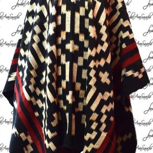PONCHO ATADO A036 – UN PAÑO TRAMA FINA, URDIMBRE FINA – SOLO POR PEDIDO