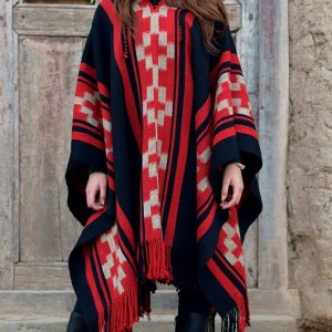 PONCHO ATADO A116 – UN PAÑO TRAMA FINA, URDIMBRE FINA