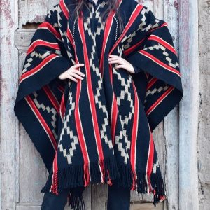 PONCHO ATADO A117 – UN PAÑO TRAMA FINA, URDIMBRE FINA