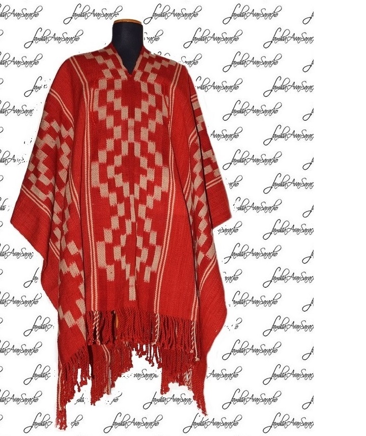 PONCHO ATADO A138/1 – UN PAÑO TRAMA FINA, URDIMBRE FINA – SOLO POR PEDIDO - Imagen 2