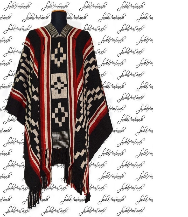 PONCHO ATADO A205 – UN PAÑO. TRAMA FINA, URDIMBRE FINA