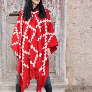 PONCHO ATADO A042 – UN PAÑO TRAMA FINA, URDIMBRE FINA – SOLO POR PEDIDO