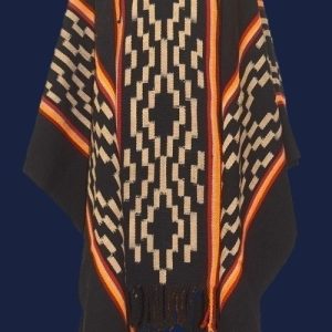PONCHO ATADO A087, UN PAÑO TRAMA FINA, URDIMBRE FINA
