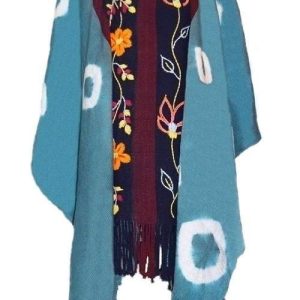 PONCHO DE ARGOLLAS G800 BORDADO – UN PAÑO – TRAMA Y URDIMBRE FINA – SOLO POR PEDIDO