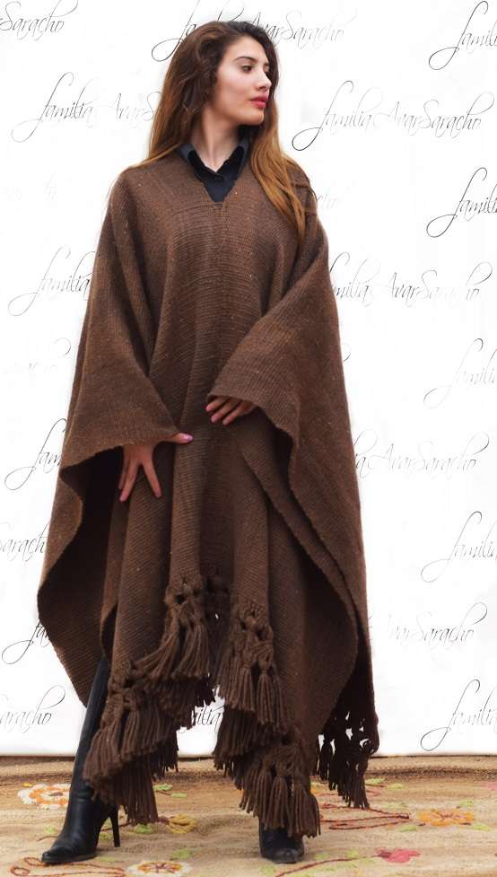 PONCHO DE LLAMA L314 GRUESO CON RAPACEJO – SOLO POR PEDIDO - Imagen 2