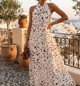 Vestido Maxi Halter «Dots»