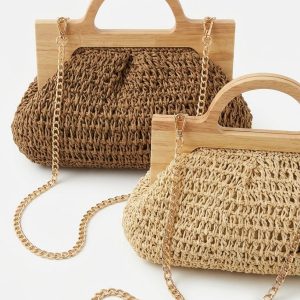 Bolso de Mano en Rafia Trenzada