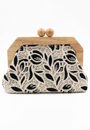 Clutch con Encaje y Madera