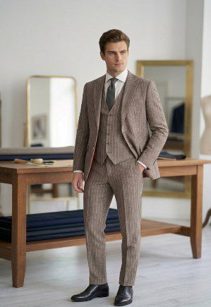 Traje 3P Semi Slim Fit Mezcla