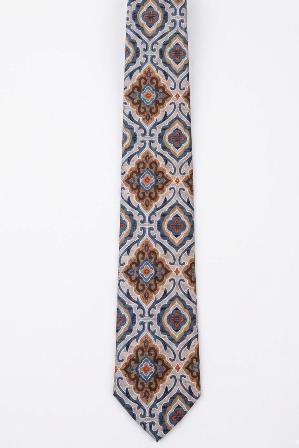 Corbata Seda Estampado Ornamental