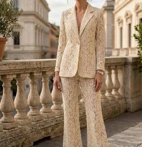 Traje Chaqueta Pantalón Encaje