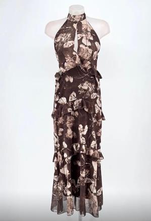 Vestido Largo de Chiffon Halter