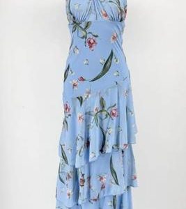 Vestido Largo de Chiffon Floral