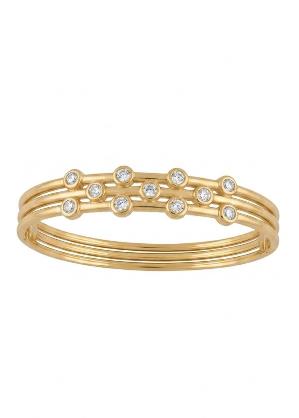 Brazalete Triple Dorado con Cristales