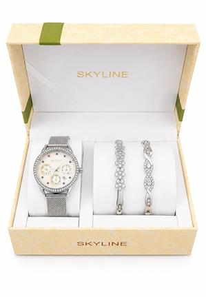 Conjunto Skyline Mujer Reloj y Dos Pulseras