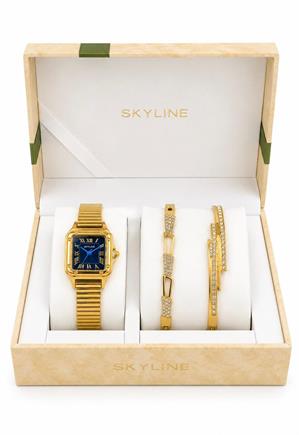 Conjunto Reloj Rectangular Skyline Mujer
