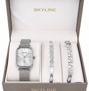 Set Skyline Mujer Acero Plateado