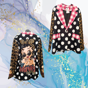 Americana Betty print topos tejido flexible