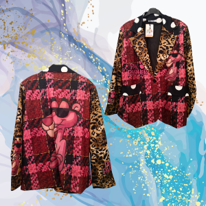 Americana Pantera print cuadros tejido flexible