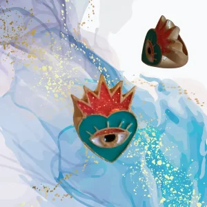 Anillo Mira Reina verde agua