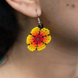 Aretes De Flor Arte Huichol