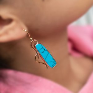 Aretes Con Piedra Natural Turquesa