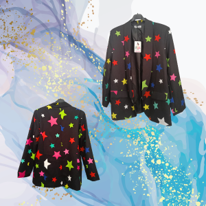 Blazer curvy estrellas de colores