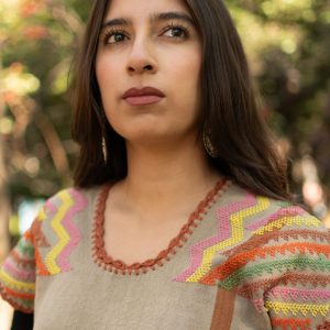 Blusa Café Artesanal Mexicana