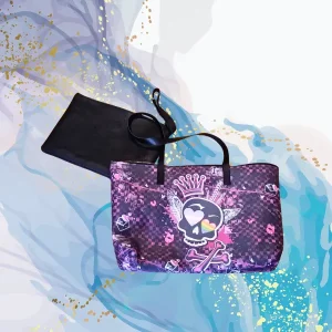 Bolso antelina Calavera Bones con clutch