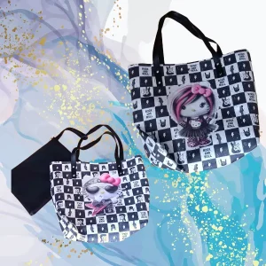 Bolso antelina Hello Kitty con clutch
