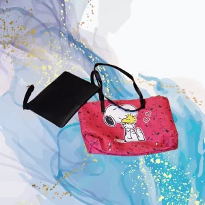 Bolso antelina Snoopy Rojo con clutch