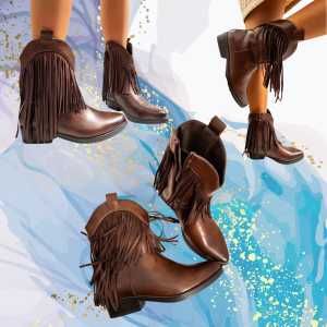 Botines cowboy flecos
