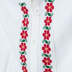 Camisa de Manta con Bordado de Flores