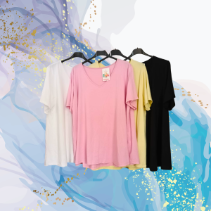 Camiseta curvy lisa evasé