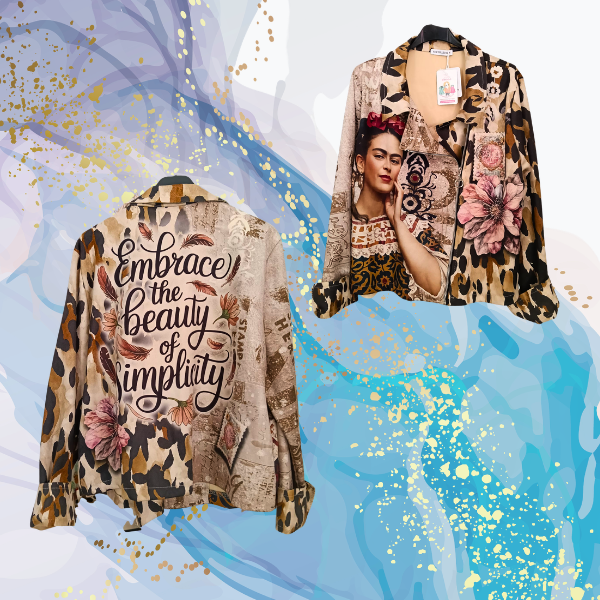 Cazadora biker antelina Frida Animal Print