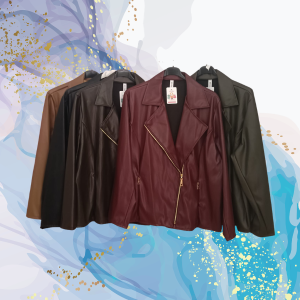 Cazadora biker polipiel curvy