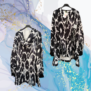 Chaqueta neopreno curvy plus FlyOut Black Flowers
