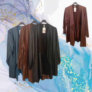 Chaqueta polipiel curvy abierta