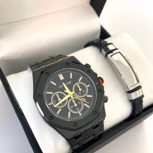 Conjunto reloj acero + pulsera