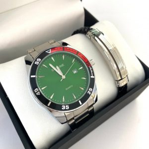 Conjunto reloj acero + pulsera