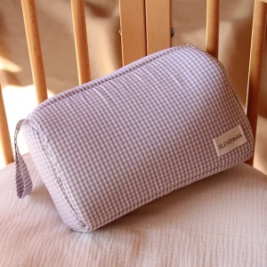 Neceser Cuadrado Vichy Gris