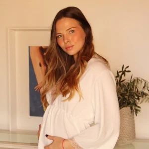 Camisón Maternity Escote V canalé Blanco