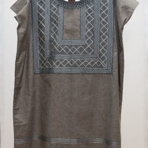 Huipil Color Gris Bordado
