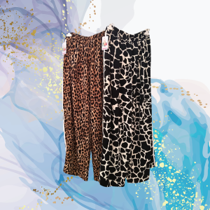 Pantalón curvy animal print raya deportiva