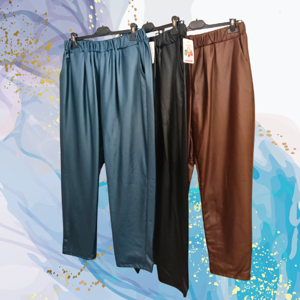 Pantalón polipiel curvy liso - Imagen 2