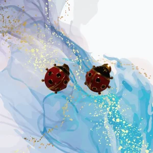 Pendientes mariquita acero