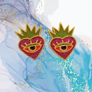 Pendientes Mira Reina fucsia