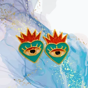 Pendientes Mira Reina verde agua