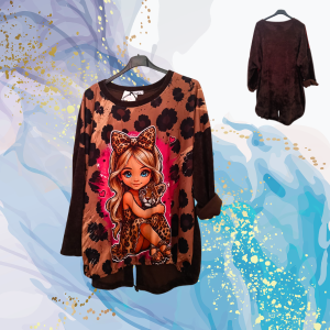 Sudadera micropana curvy Girl Print