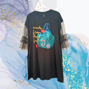 Vestido algodón mangas de tul FlyOut
